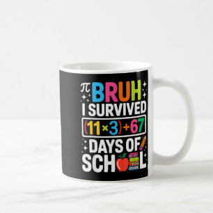Taza De Café Sobreviví 100 Días Escuela Bruh Groovy Ecuación Ma