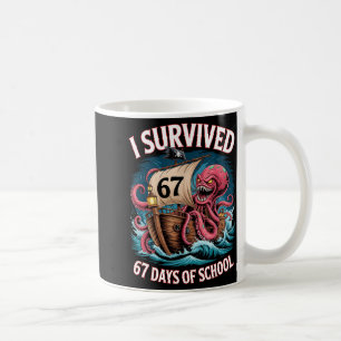 Taza De Café Sobreviví 67 Días De Colegio 6-7 Niños Chicos Cali