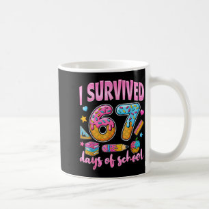Taza De Café Sobreviví 67 Días De Escuela Chistoso Meme Maestro