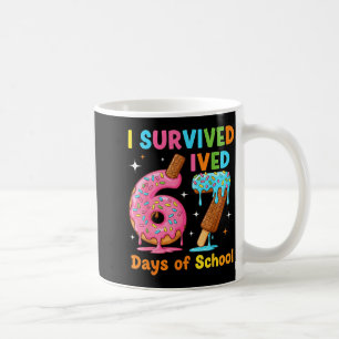 Taza De Café Sobreviví 67 Días De Escuela Chistoso Meme Maestro