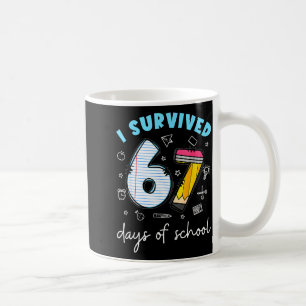 Taza De Café Sobreviví 67 Días De Escuela Chistoso Meme Profeso