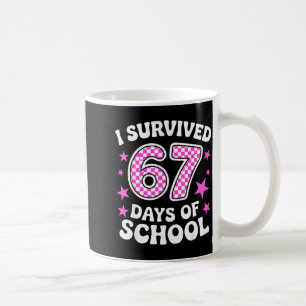 Taza De Café Sobreviví 67 Días De Escuela Chistoso Meme Profeso
