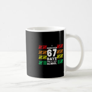 Taza De Café Sobreviví 67 Días De Escuela Divertido 67 Meme Niñ