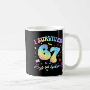Taza De Café Sobreviví 67 Días De Escuela Divertido Meme Profes