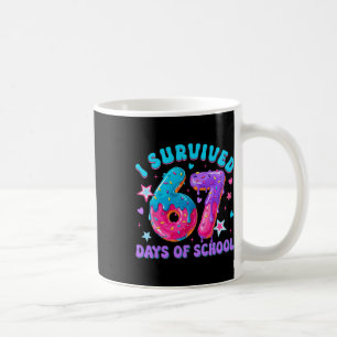 Taza De Café Sobreviví 67 Días De Escuela Donut Drip Niño Niña