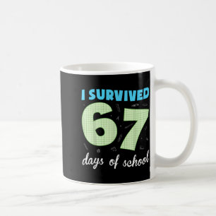 Taza De Café Sobreviví 67 Días De Escuela Meme Divertido Estudi