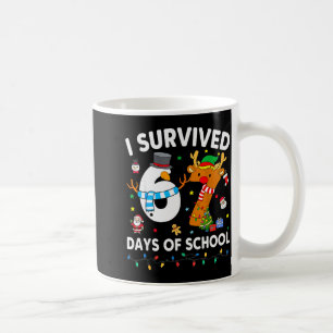 Taza De Café Sobreviví 67 días de escuela Meme divertido Seis S