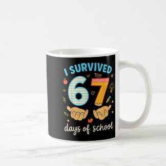 Taza De Café Sobreviví 67 Días De Escuela Profesor Estudiante D