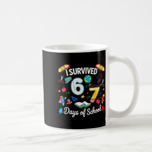 Taza De Café Sobreviví 67 Días De Maestros Estudiantes Niño