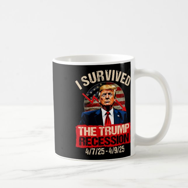 Taza De Café Sobreviví A La Recesión Trump 4725 4925 Trump Rec (Derecha)