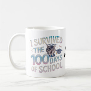 Taza De Café Sobreviví los 100 días de escuela - Celebra 100 