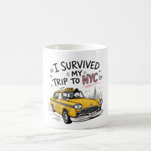 Taza De Café Sobreviví mi viaje a NYC, divertido recuerdo de Nu
