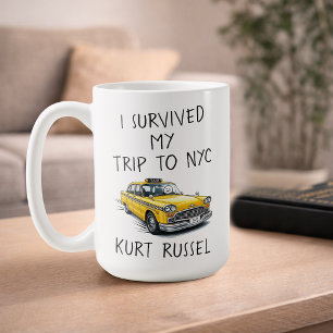 Taza De Café Sobreviví Mi Viaje A Nyc (Texto Personalizado)