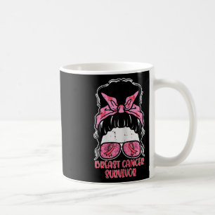Taza De Café Sobreviviente de cáncer de mama Hairbun Cáncer de