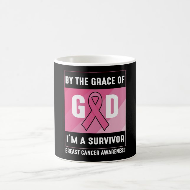 Taza De Café Sobreviviente de cáncer de mama por la gracia cris (Centro)