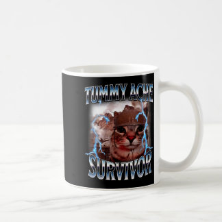 Taza De Café Sobreviviente de dolor de barriga meme divertido d
