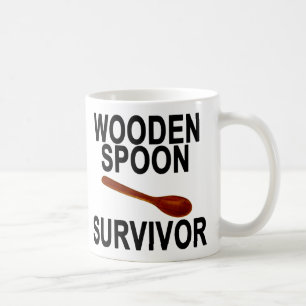 TAZA DE CAFÉ SOBREVIVIENTE DE ESPONER DE MADERA
