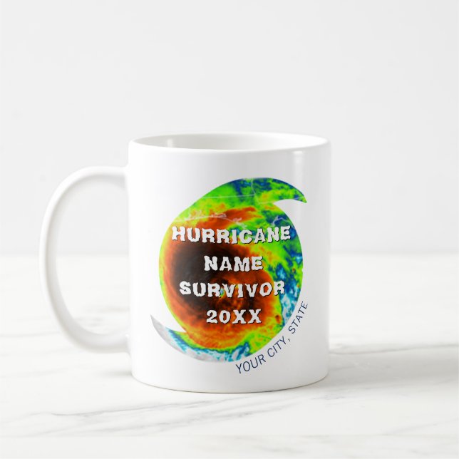 Taza De Café Sobreviviente de huracán personalizado (Izquierda)
