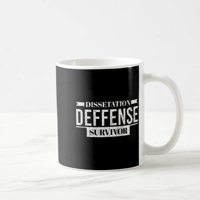 Taza De Café Sobreviviente de la defensa de la tesis divertida  (Derecha)