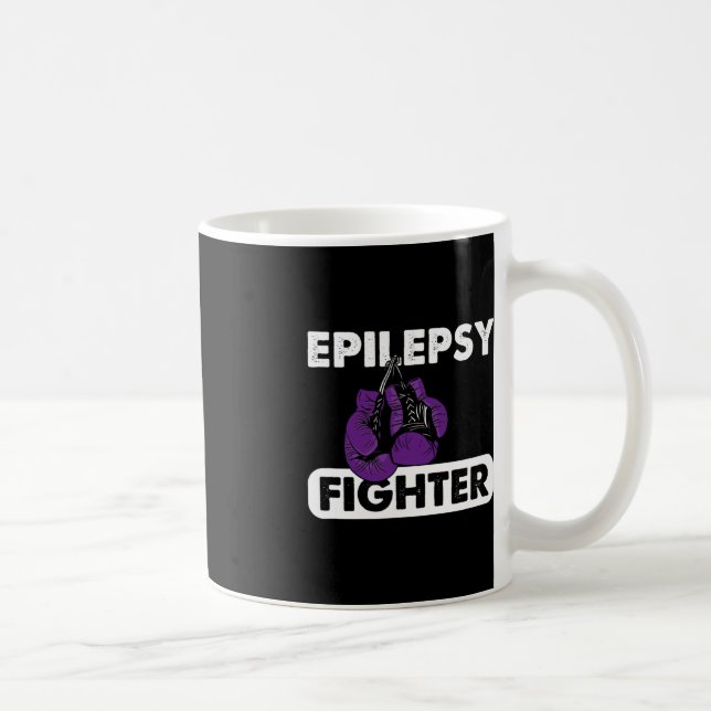 Taza De Café Sobreviviente del boxeo Epilepsy Fighter Cinta púr (Derecha)