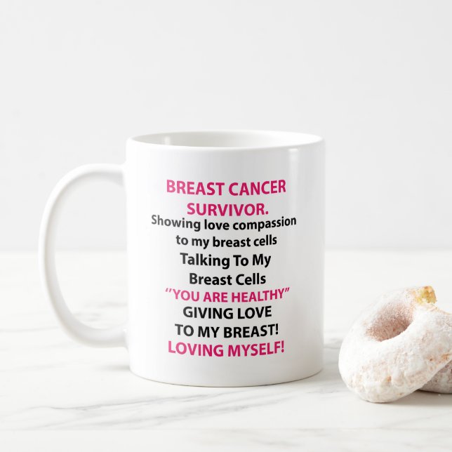 Taza De Café Sobreviviente del cáncer de mama (Con donut)