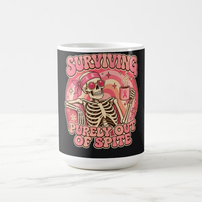 Taza De Café Sobrevivir a pesar de todo Esqueleto Retro (Centro)