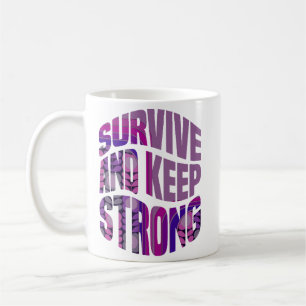 Taza De Café Sobrevivir Y Mantener Fuerte - Palabras Motivacion