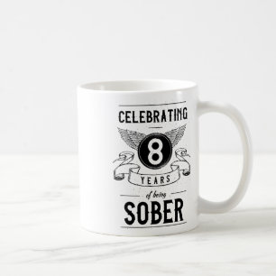 Taza De Café Sobriedad Regalo Aniversario de Recuperación 8 año