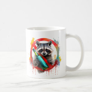 Taza De Café Sobrio, Raccoon, sin alcohol, sin alcohol