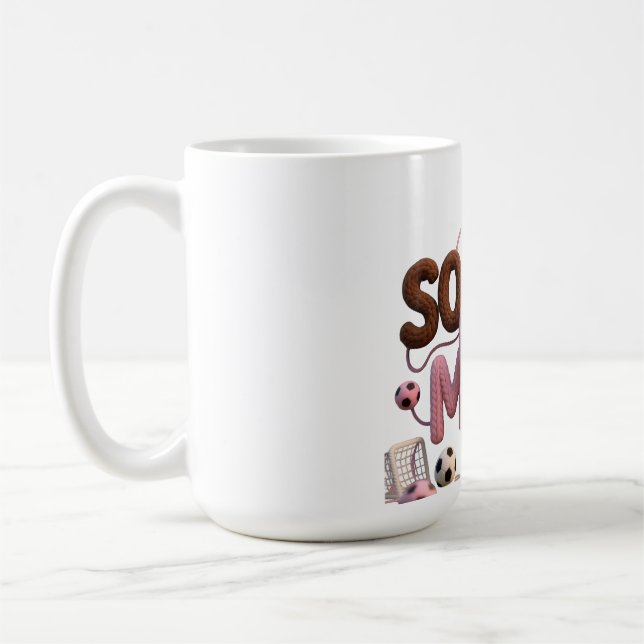 Taza De Café Soccer Mom mug – Faux Yarn Cozy Pullover Gift (Izquierda)