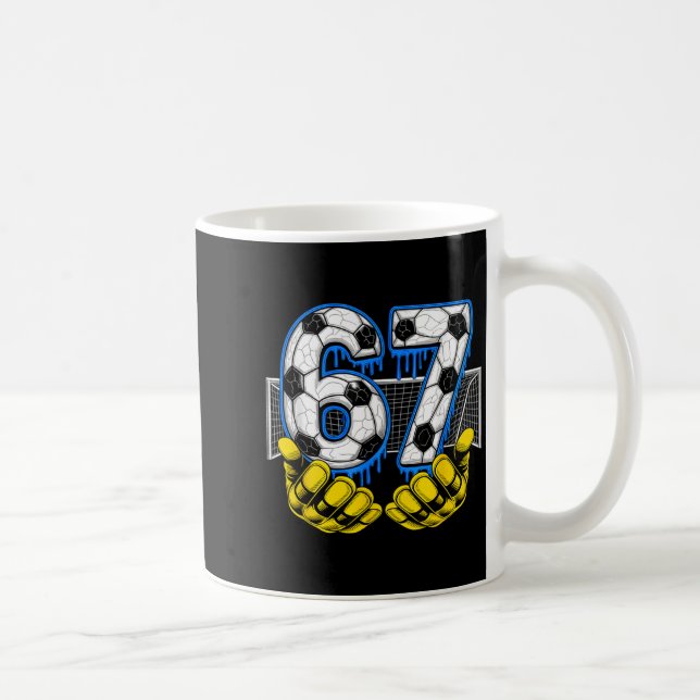 Taza De Café Soccer Six Seven 67 Funny Gen Alpha Meme  (Derecha)