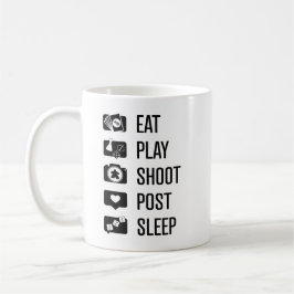 Taza De Café Social Media Gamer Black Art Mug