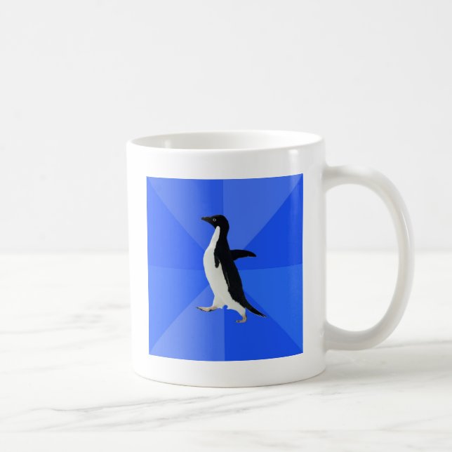Taza De Café Social-Torpe-Pingüino-Meme (Derecha)