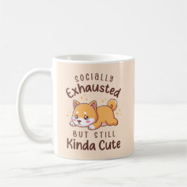 Taza De Café Socialmente Agotado Pero Aún Dulce - Shiba Inu