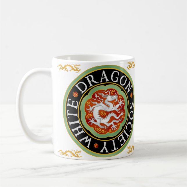 Taza De Café Sociedad blanca del dragón (Izquierda)