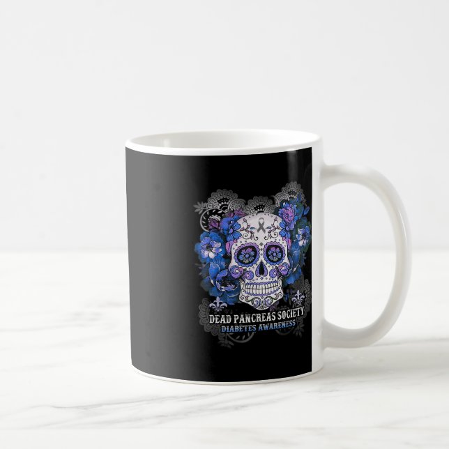 Taza De Café Sociedad de páncreas muerto Sugar Skull diabetes c (Derecha)