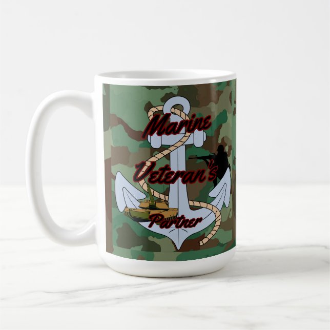 Taza De Café Socio de Marine Veteran (Izquierda)