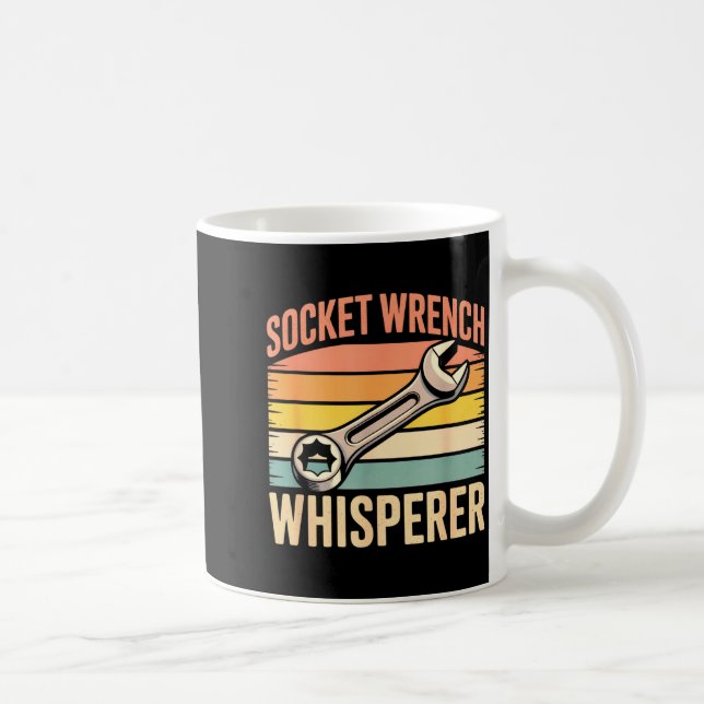Taza De Café Socket Wrench Whisperer Retro Mechanic Crew Auto T (Derecha)