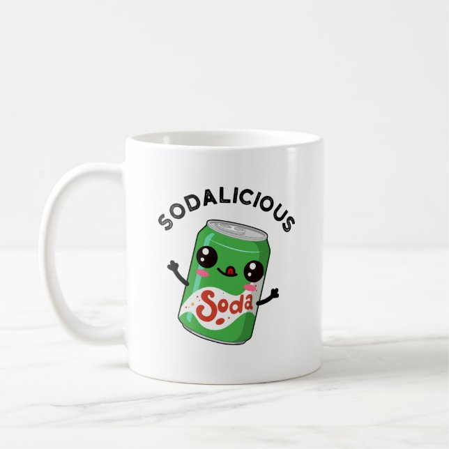 Taza De Café Soda-licious Funny Soda Pop Pun (Izquierda)