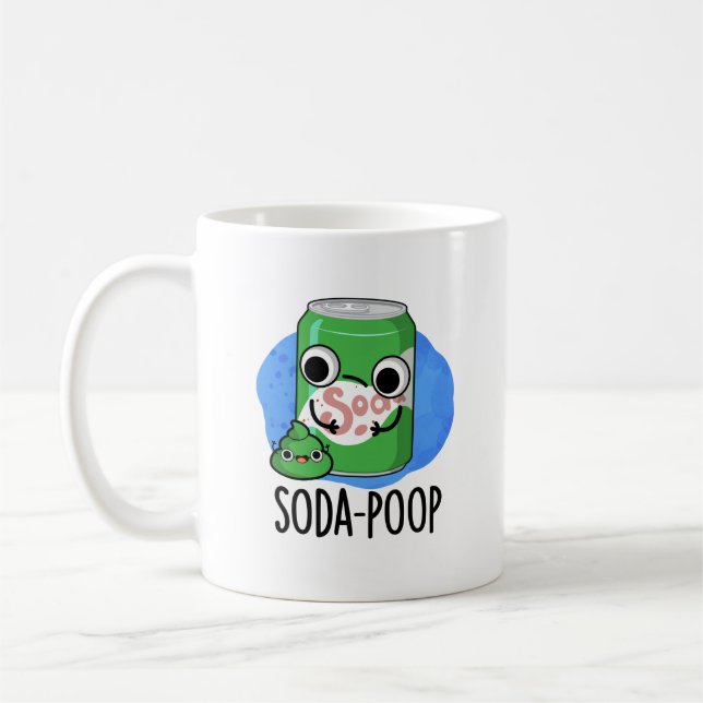 Taza De Café Soda Poop Funny Bebe Pun (Izquierda)