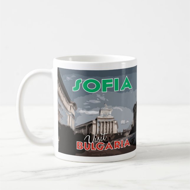 Taza De Café Sofía, Visita Bulgaria Me Encanta El Café Mug (Izquierda)