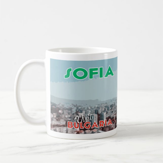 Taza De Café Sofía, Visita Bulgaria Me Encanta El Café Mug (Izquierda)