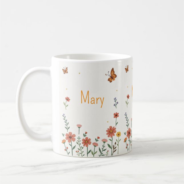 Taza De Café Sofisticada Floral de Verano  (Izquierda)