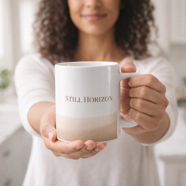 Taza De Café Soft Brown Horizon Classic Mug, 11 oz (A soft brown to white fade adds calm contrast to desk setups and daily drink moments)