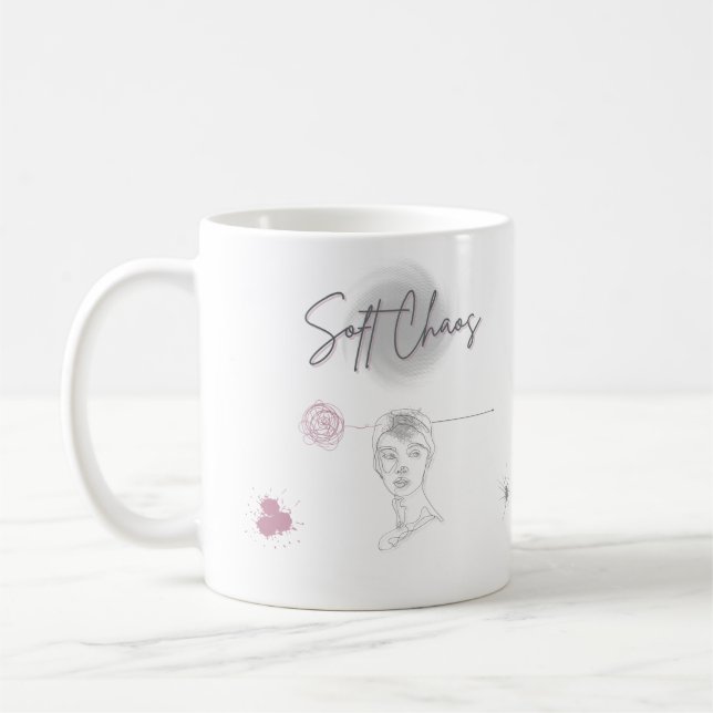 Taza De Café Soft Chaos - Minimal Aesthetic Mug (Izquierda)