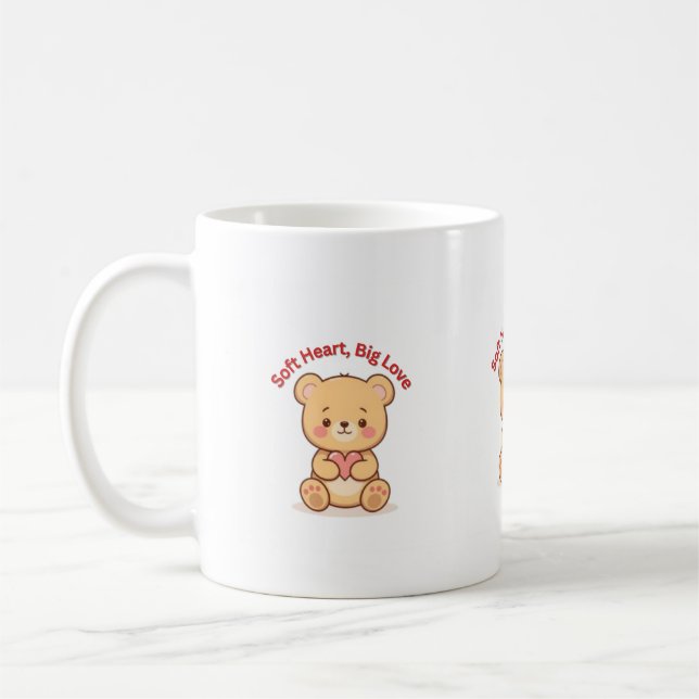 Taza De Café Soft Heart Big Love Cute Teddy Bear Mugs  (Izquierda)