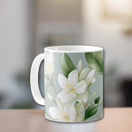 Taza De Café Soft Jasmine Floral Elegance