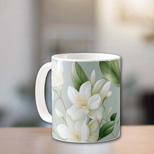 Taza De Café Soft Jasmine Floral Elegance (Subido por el creador)