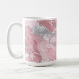 Taza De Café Soft Pink and Silver Marble-Like Pattern
