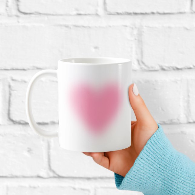 Taza De Café Soft Pink Minimalist Heart Coffee Mug (Subido por el creador)